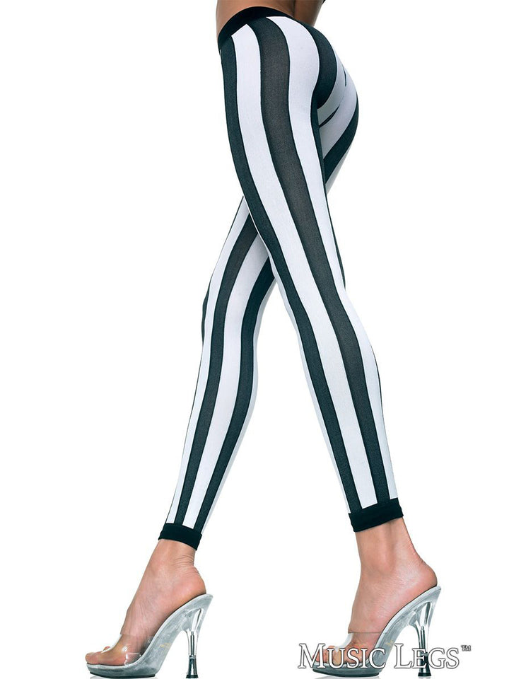 Vertical Striped Footless Tights