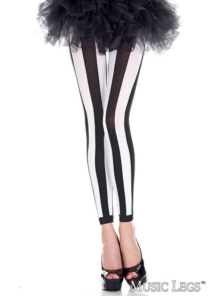 Vertical Striped Footless Tights