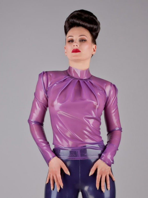 High Neck Pleated Latex Shirt – Deadly Couture Inc.