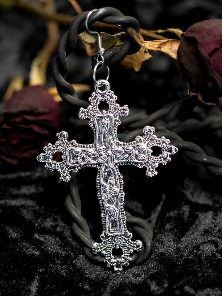 Oversized Holy Cross Earring