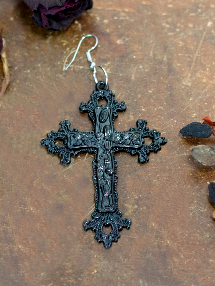 Oversized Holy Cross Earring