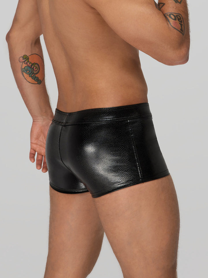 Snake Wetlook Boxer Shorts with Zip