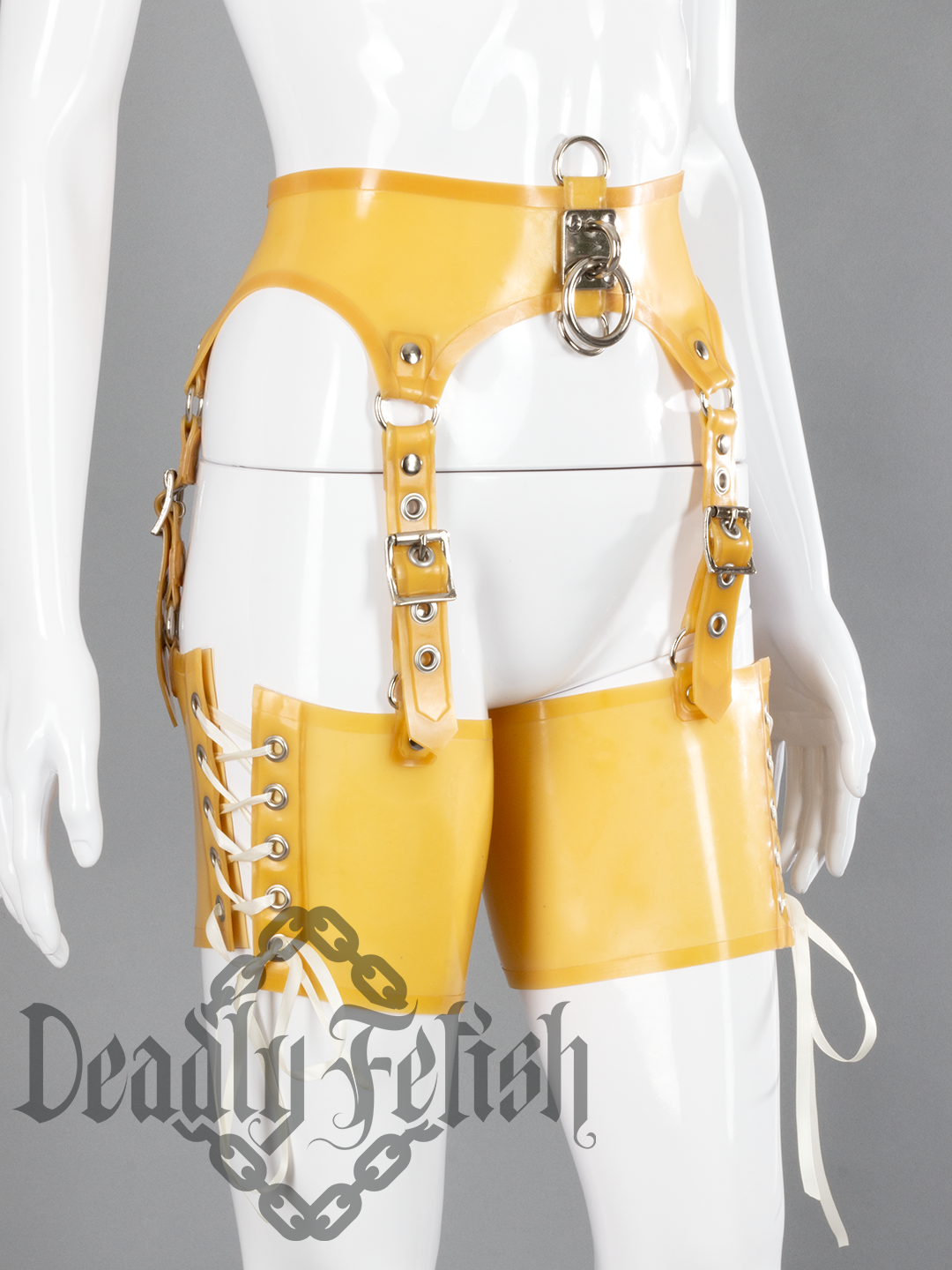 Deadly Fetish Latex: Harness Addition #04 Side Laced Leg Braces