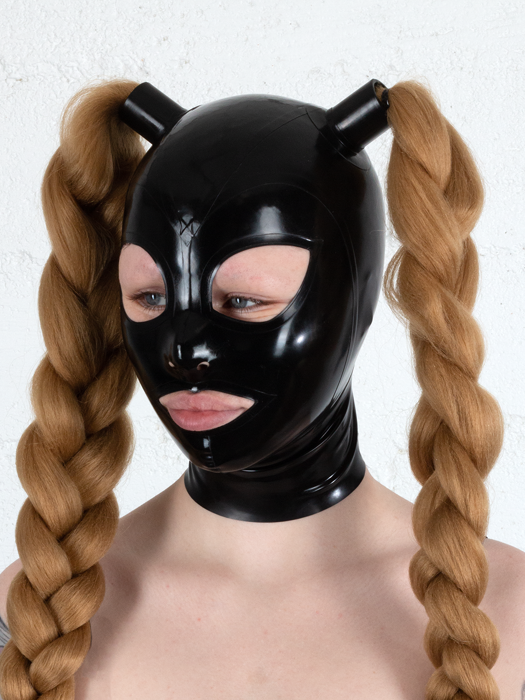 Latex Pigtail Hood with Wide Eye – Deadly Couture Inc.