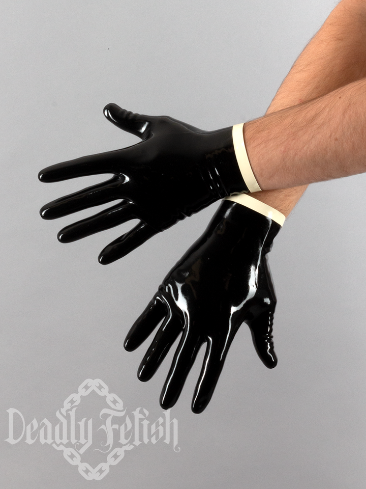 Deadly Fetish Latex: Gloves With Trim