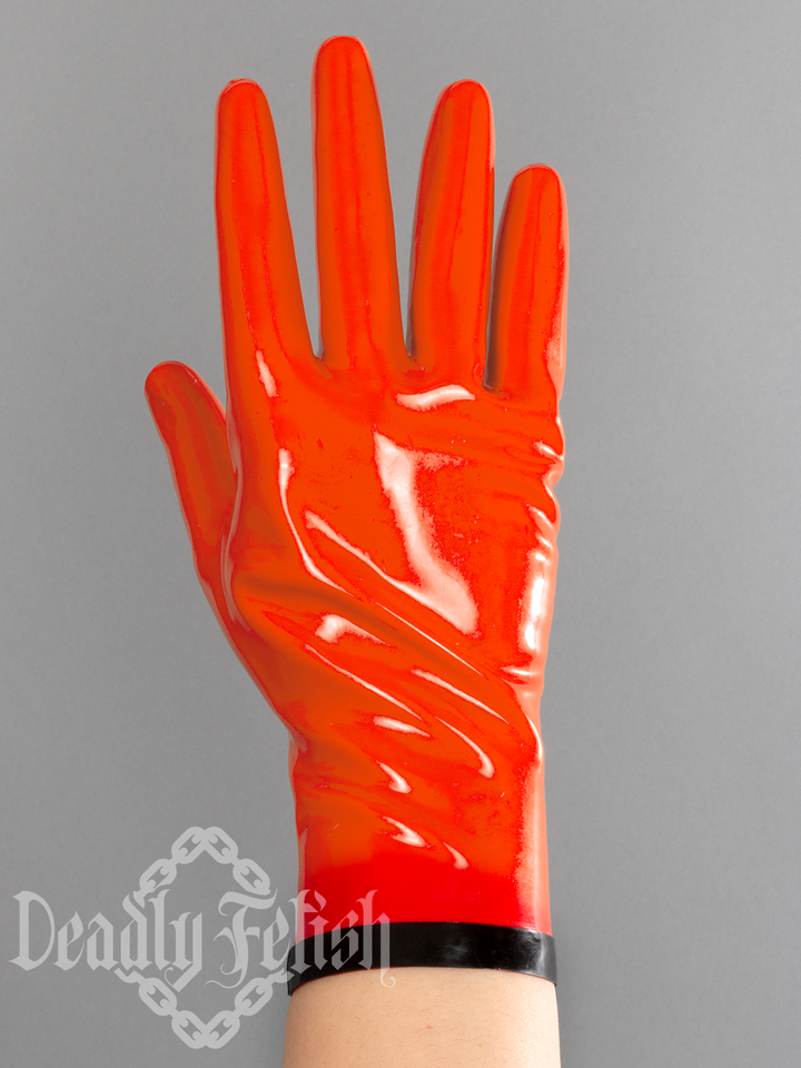 Deadly Fetish Latex: Gloves With Trim