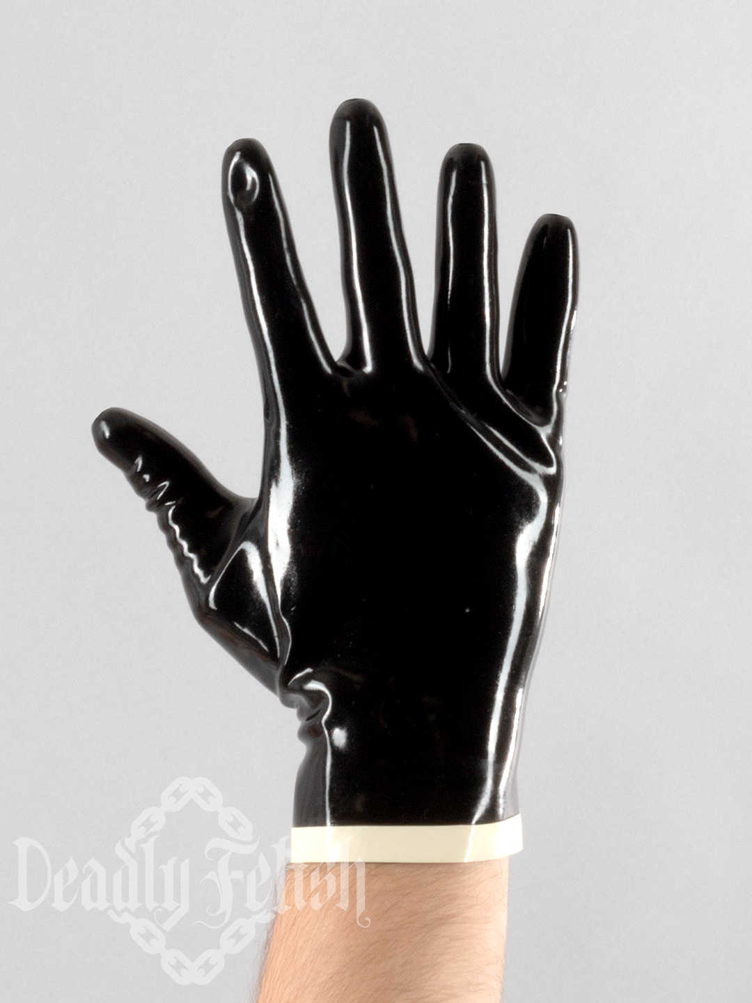 Deadly Fetish Latex: Gloves With Trim