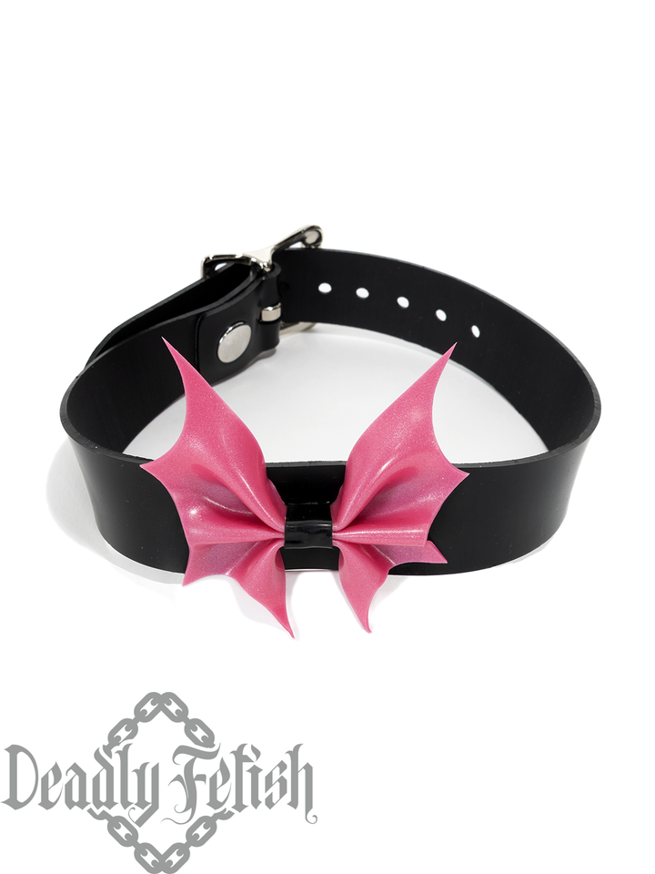 Deadly Fetish Latex: Basic Bat Bow Choker