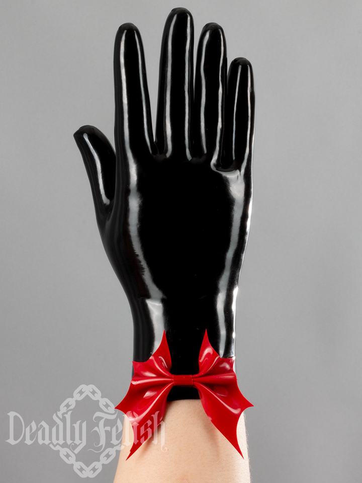 Deadly Fetish Made-To-Order Latex: Gloves With Bat Bows