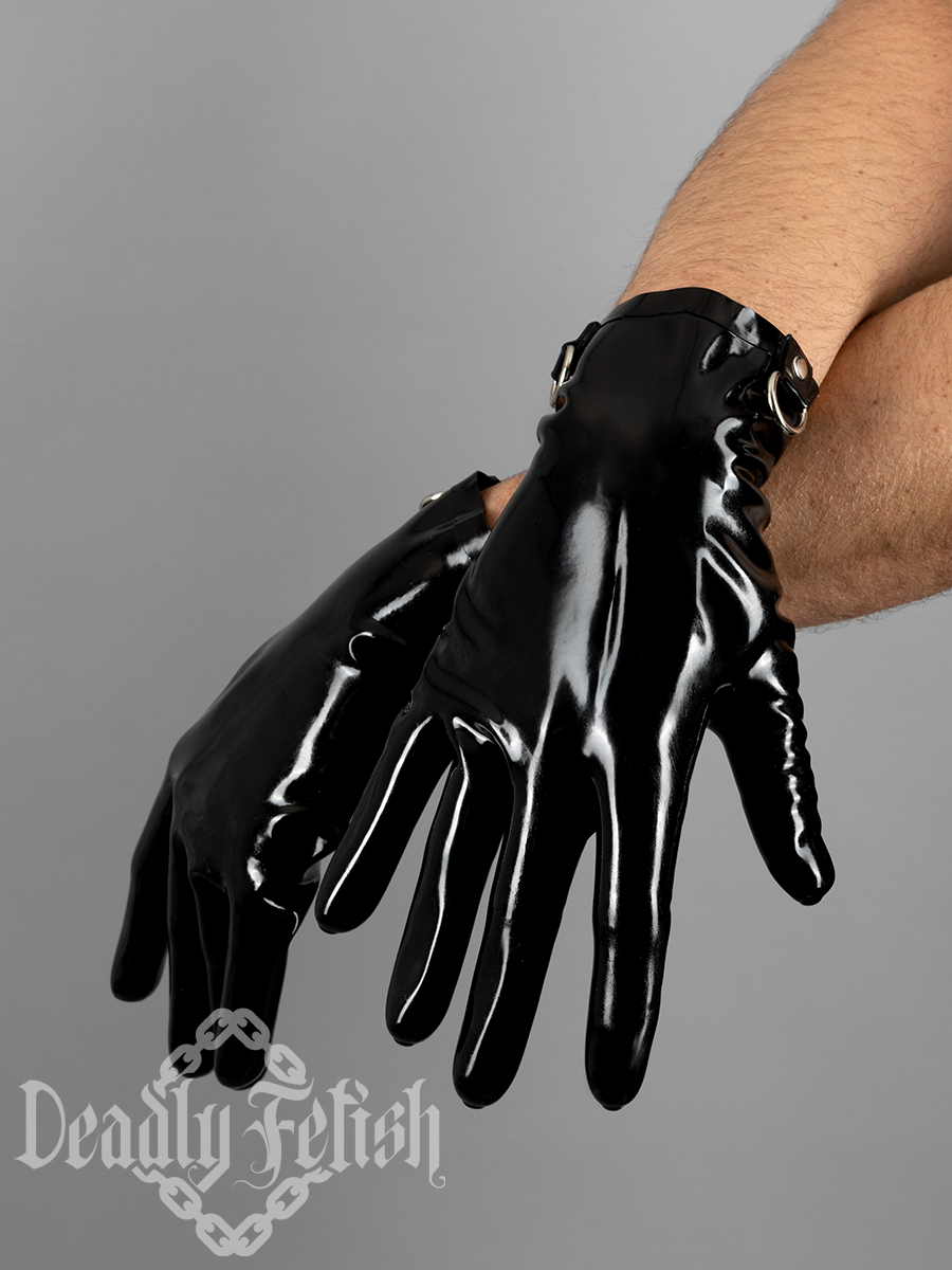 Deadly Fetish Latex: Gloves With D-Rings