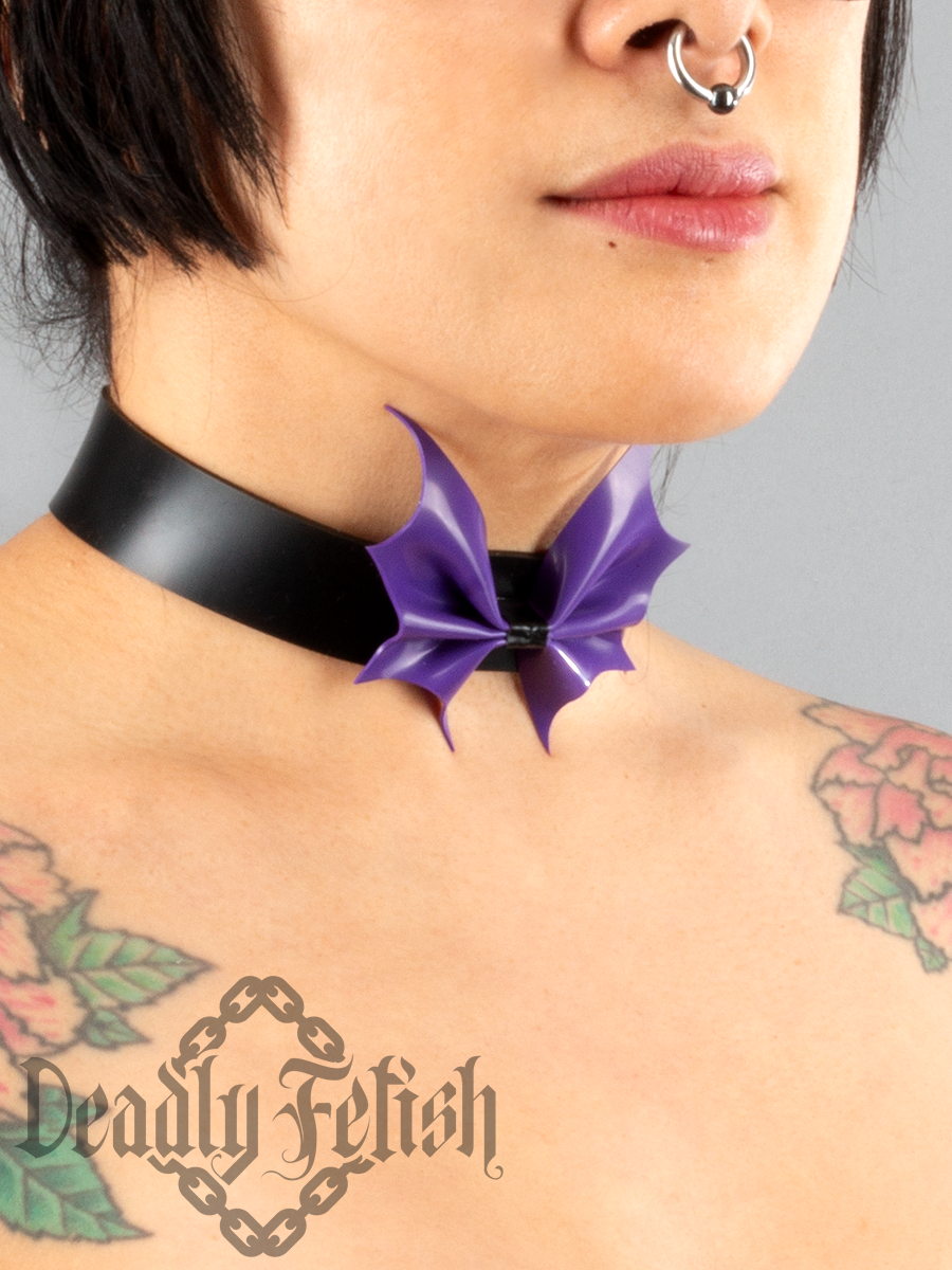 Deadly Fetish Latex: Basic Bat Bow Choker