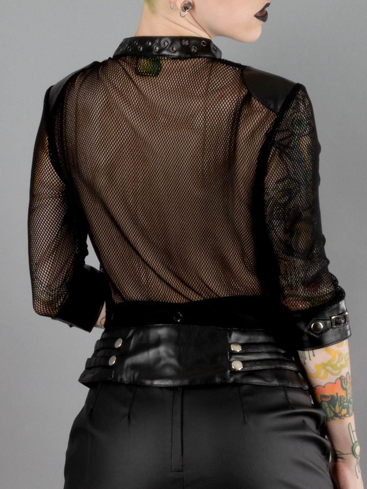 Electra Vegan Leather and Fishnet Jacket