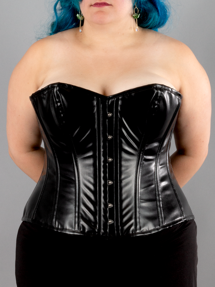 Elegant Vegan Leather Overbust Corset