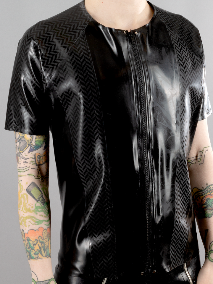 Textured Herringbone Latex Shirt