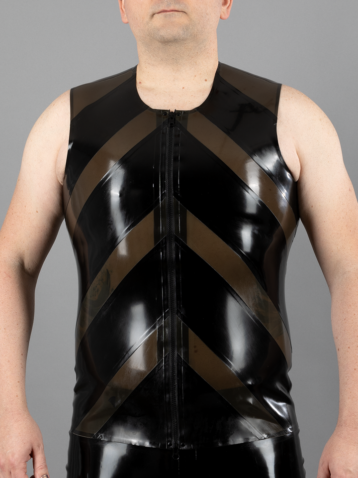 Contrast Chevron Latex Vest