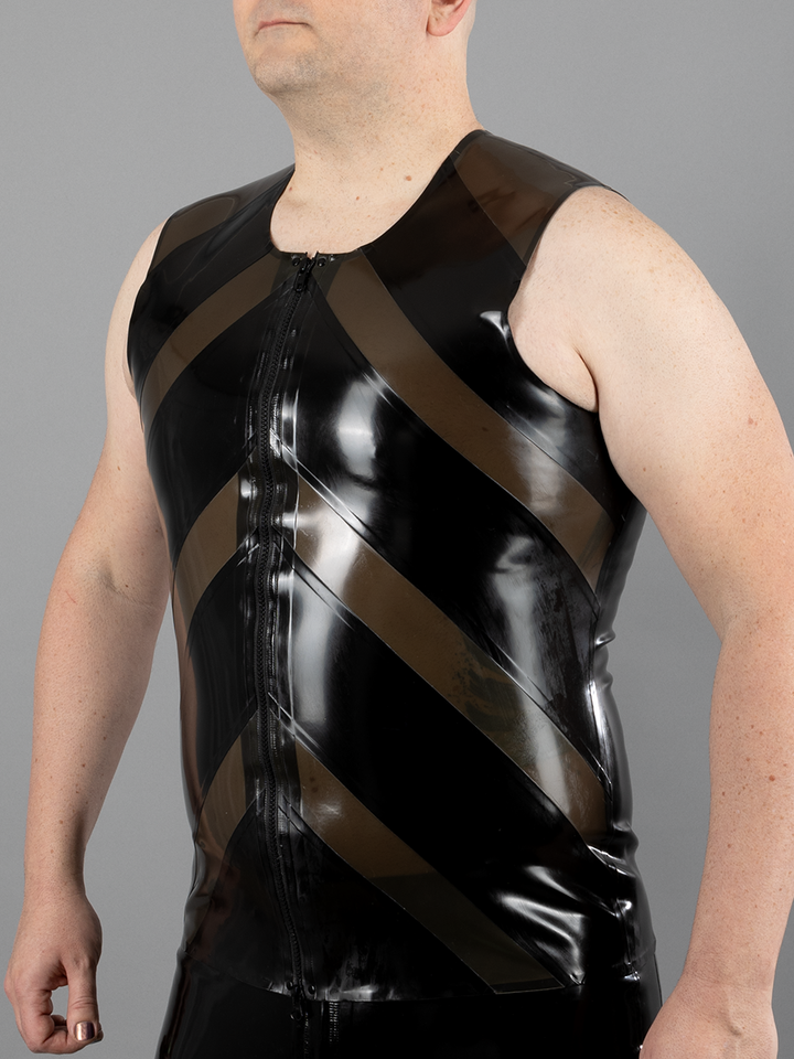 Contrast Chevron Latex Vest