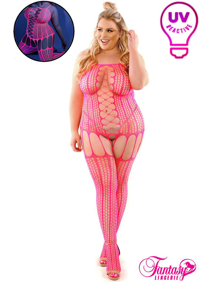 Fishnet Dress with Attached Stockings