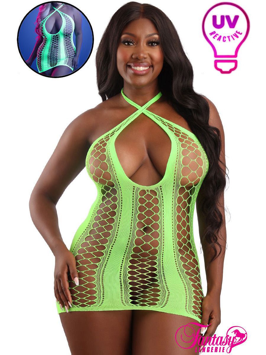 Crossover Fishnet Dress