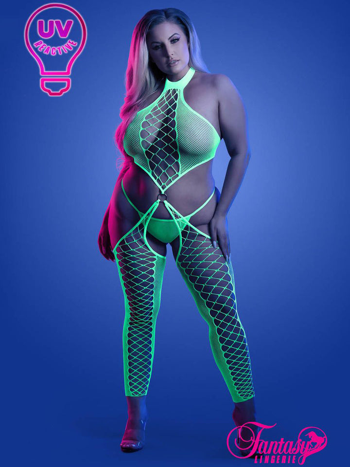 Footless Fishnet Crossover Bodystocking