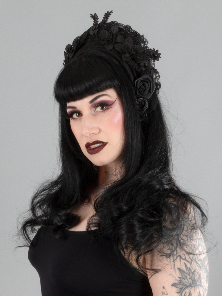 Black Floral Headdress