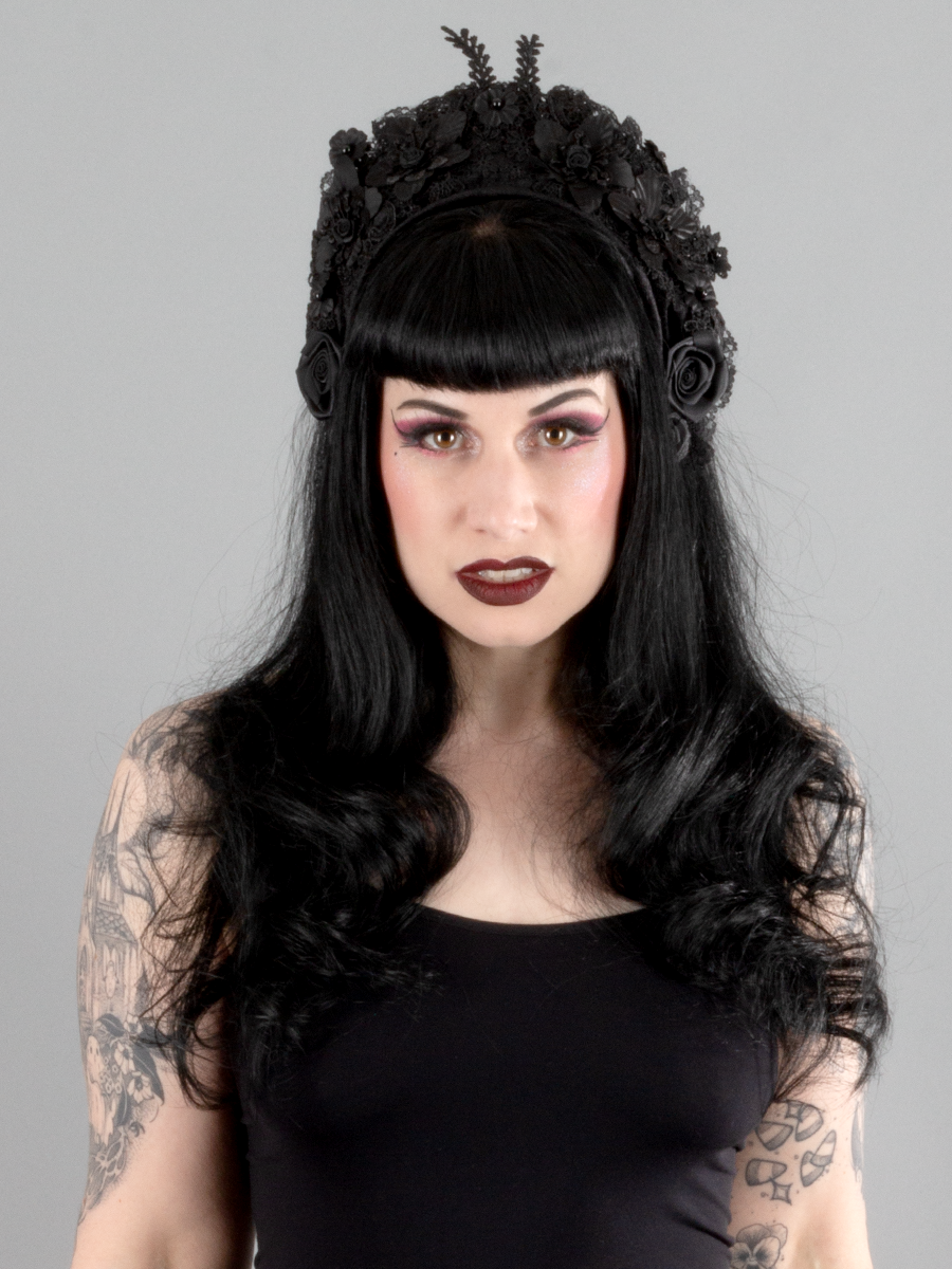 Black Floral Headdress