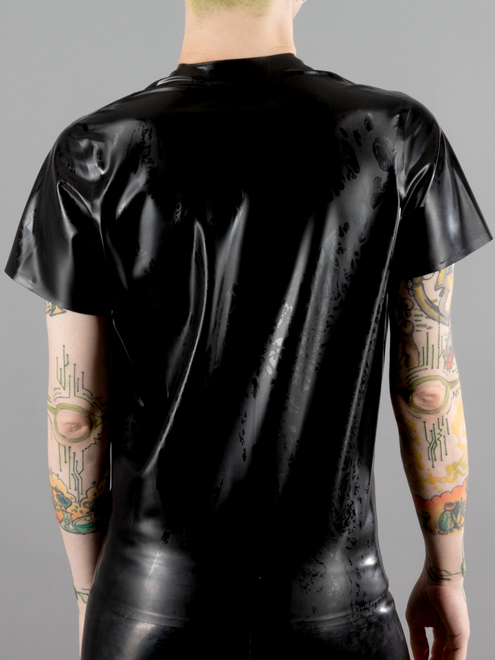 Front Zip Latex T-Shirt