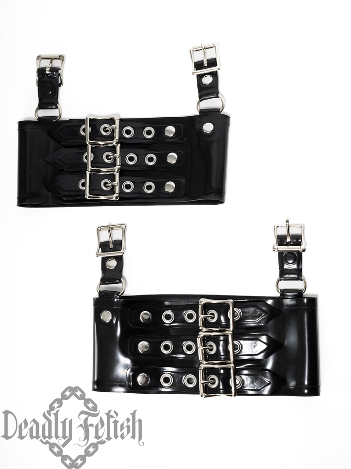 Deadly Fetish Made-To-Order Latex: Harness Addition #17 Buckle Side Leg Braces