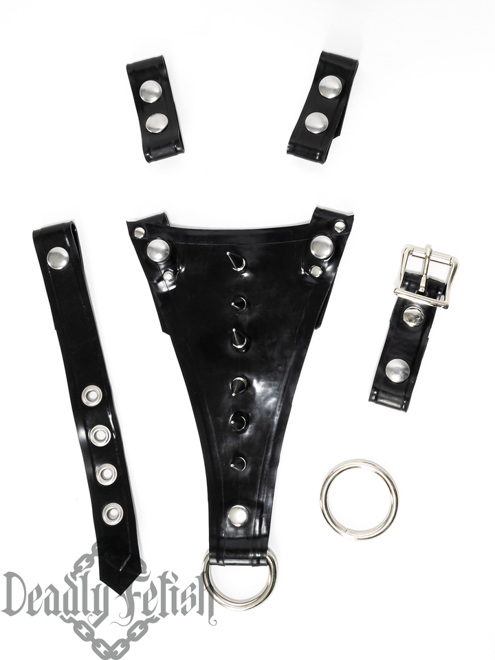 Deadly Fetish Made-To-Order Latex: Harness Addition #31 Panty with Spikes