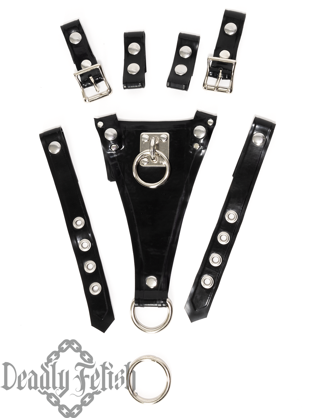 Deadly Fetish Made-To-Order Latex: Harness Addition #31 Panty with Tie Plate