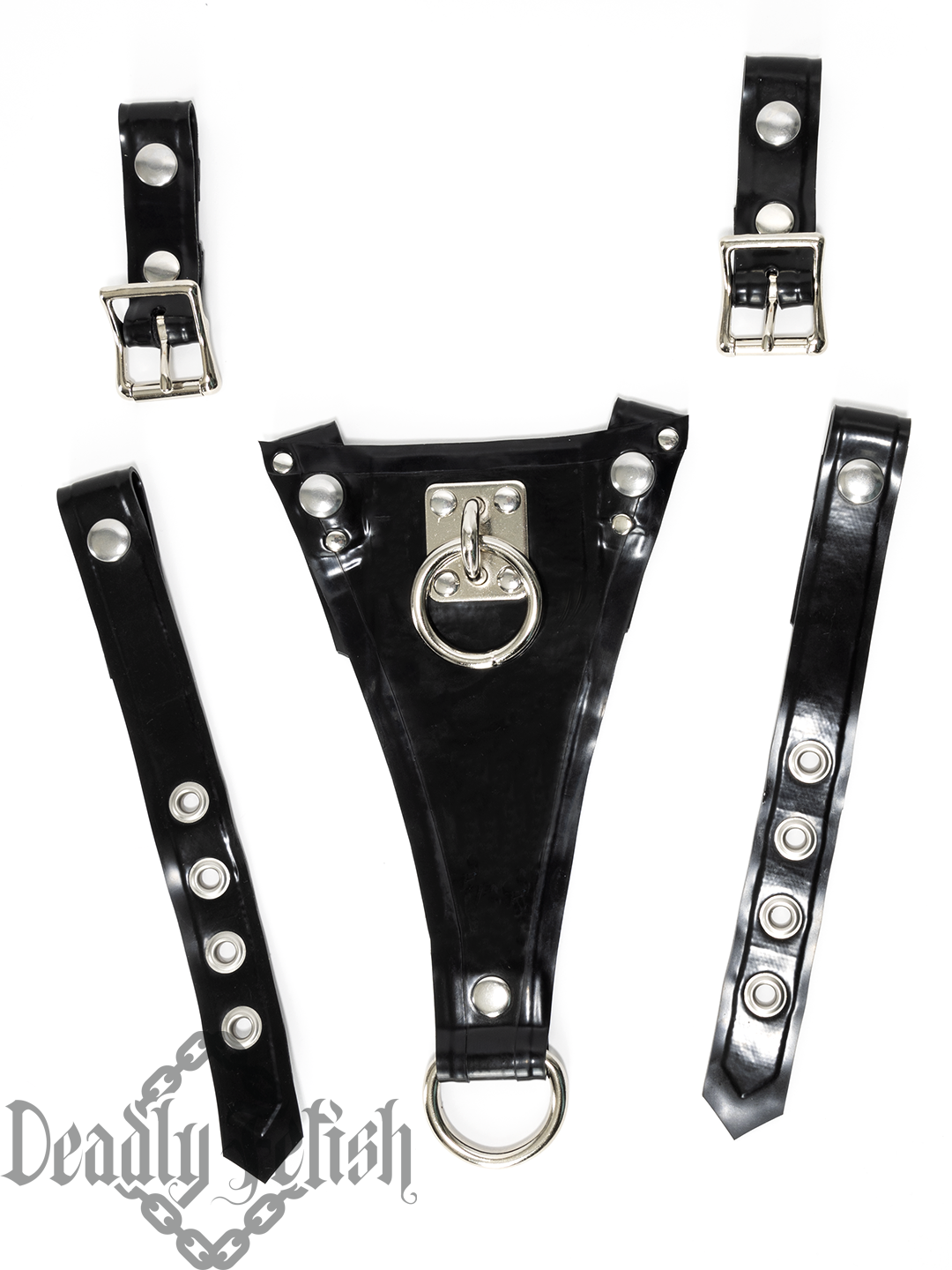 Deadly Fetish Made-To-Order Latex: Harness Addition #31 Panty with Tie Plate