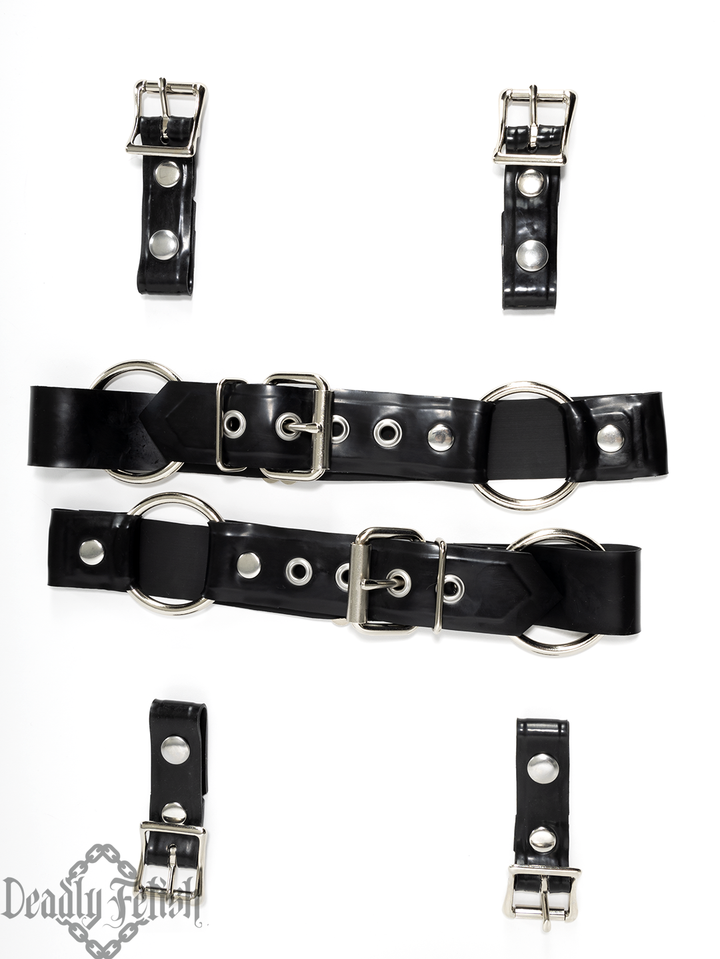 Deadly Fetish Made-To-Order Latex: Harness Addition #35 Wide Buckle Leg Straps