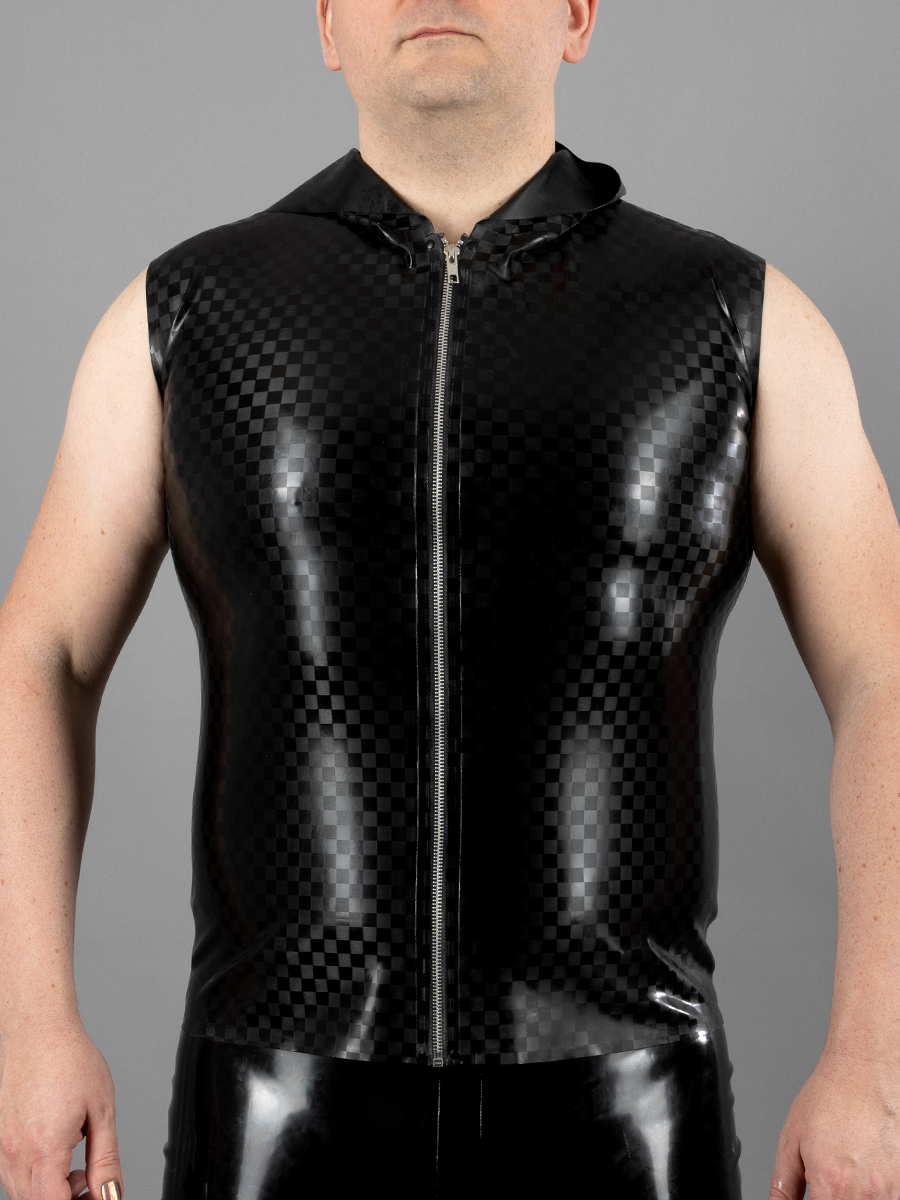 Textured Latex Hooded Vest