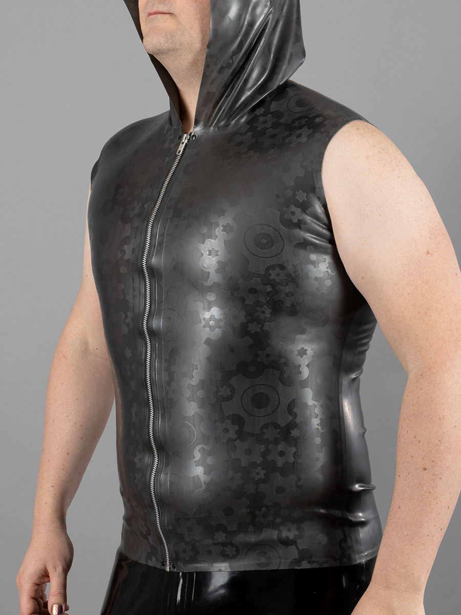 Textured Latex Hooded Vest