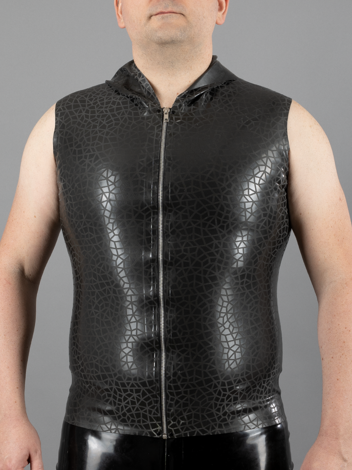 Textured Latex Hooded Vest