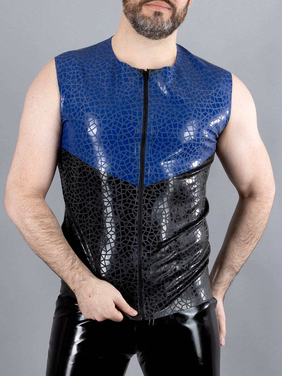 Contrast Textured Latex Vest