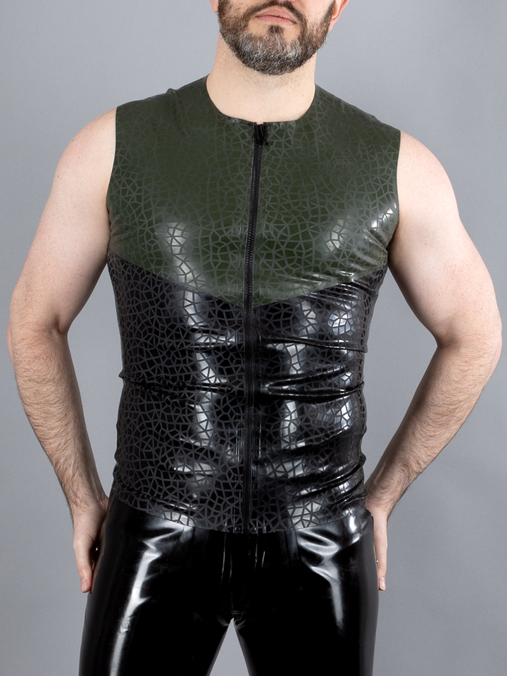 Contrast Textured Latex Vest