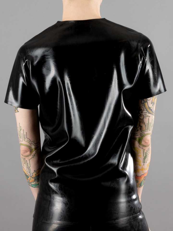 Latex Zip Front T Shirt