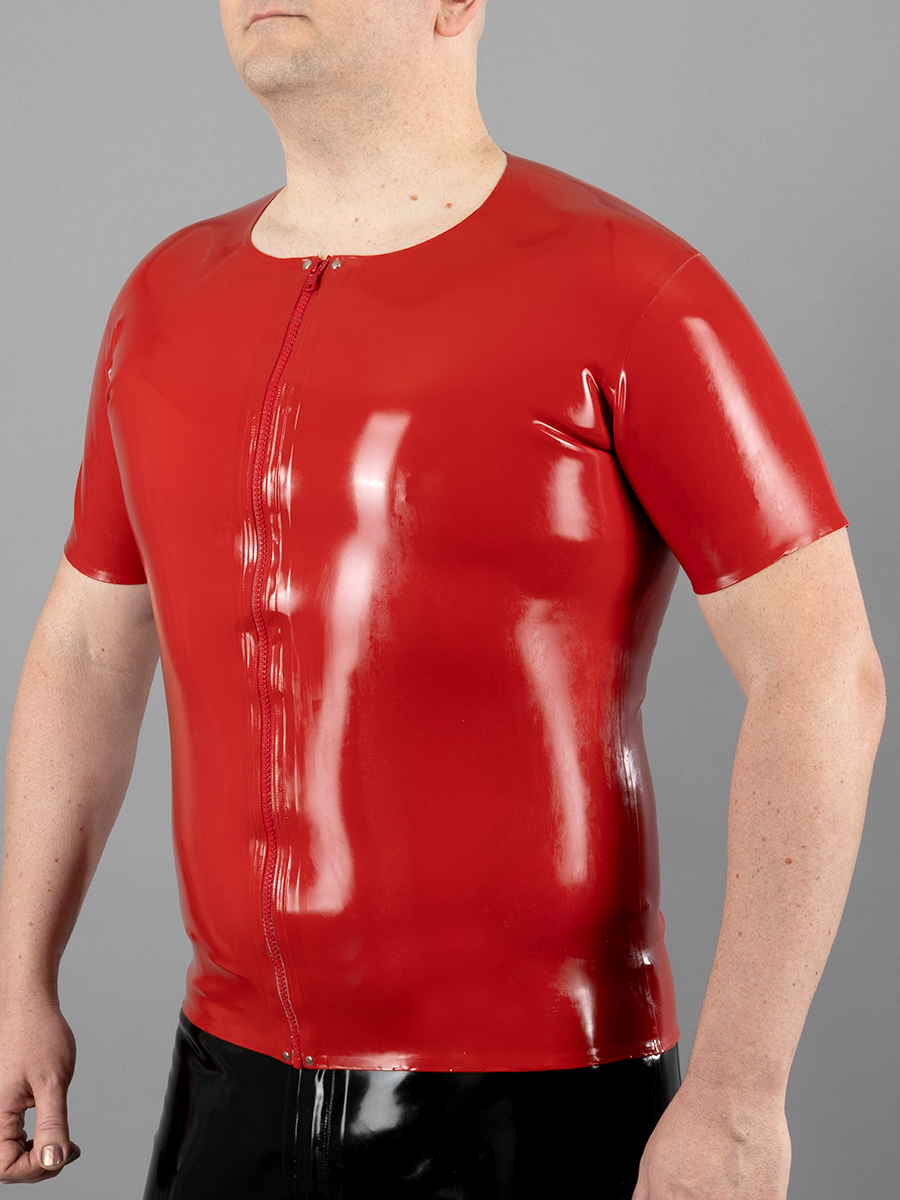 Latex Zip Front T Shirt