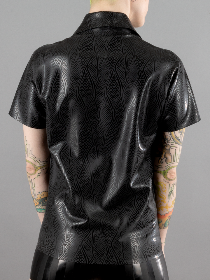 Textured Latex Polo Shirt