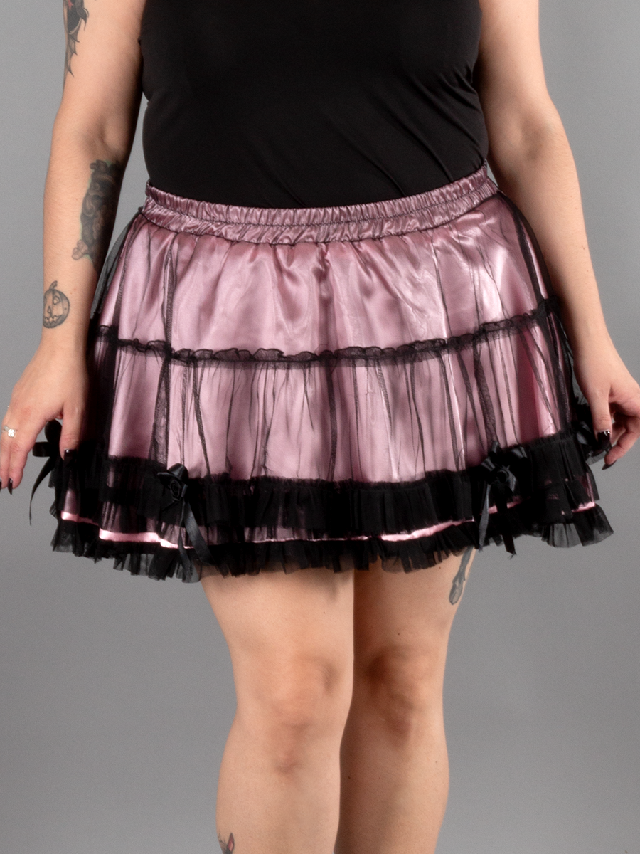 Mesh and Satin Skirt