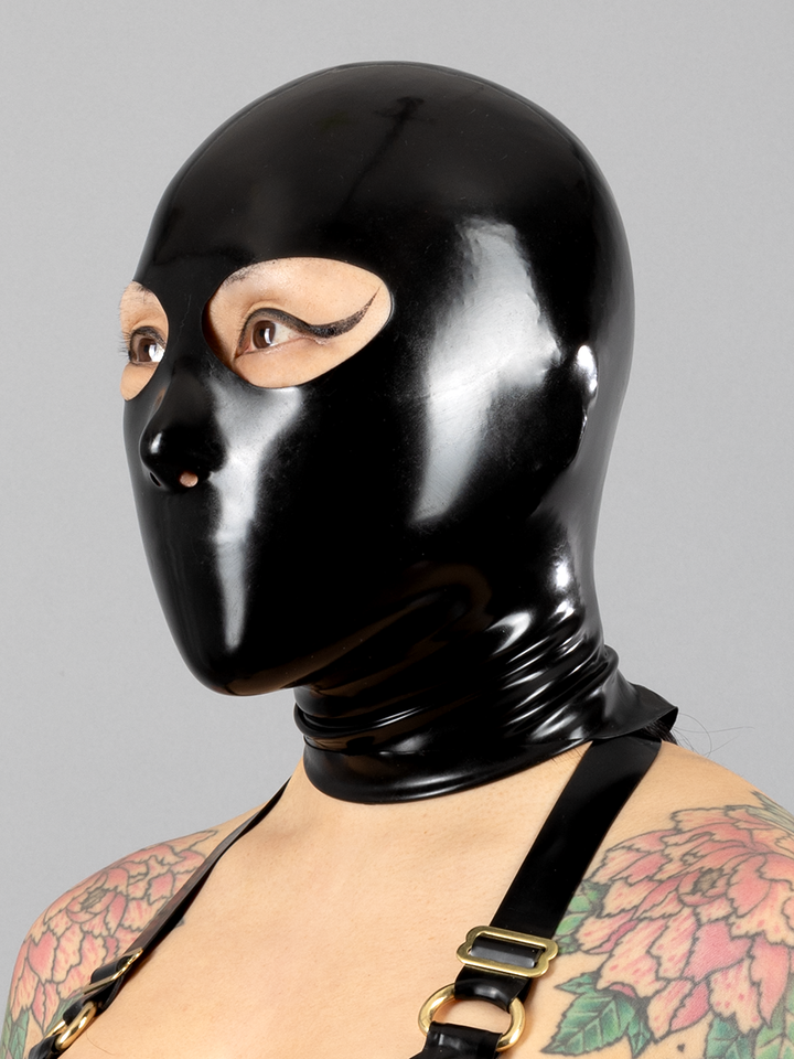 Latex Hood with Eyes and Nose Holes