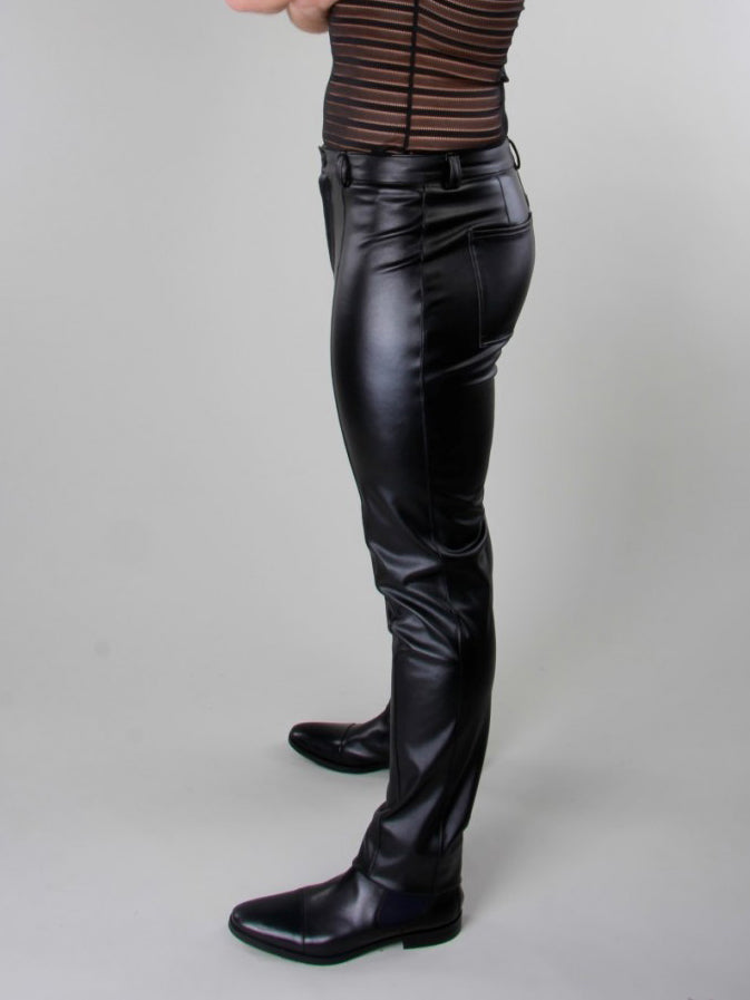 Slim-Fit Vegan Leather Pants