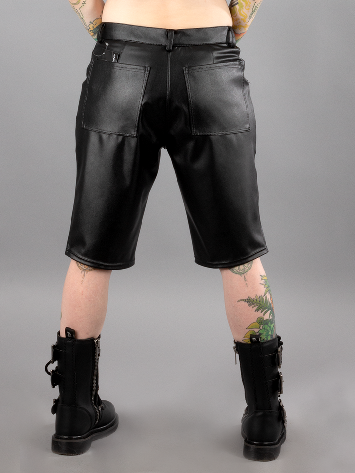 Vegan Leather Bermuda Shorts