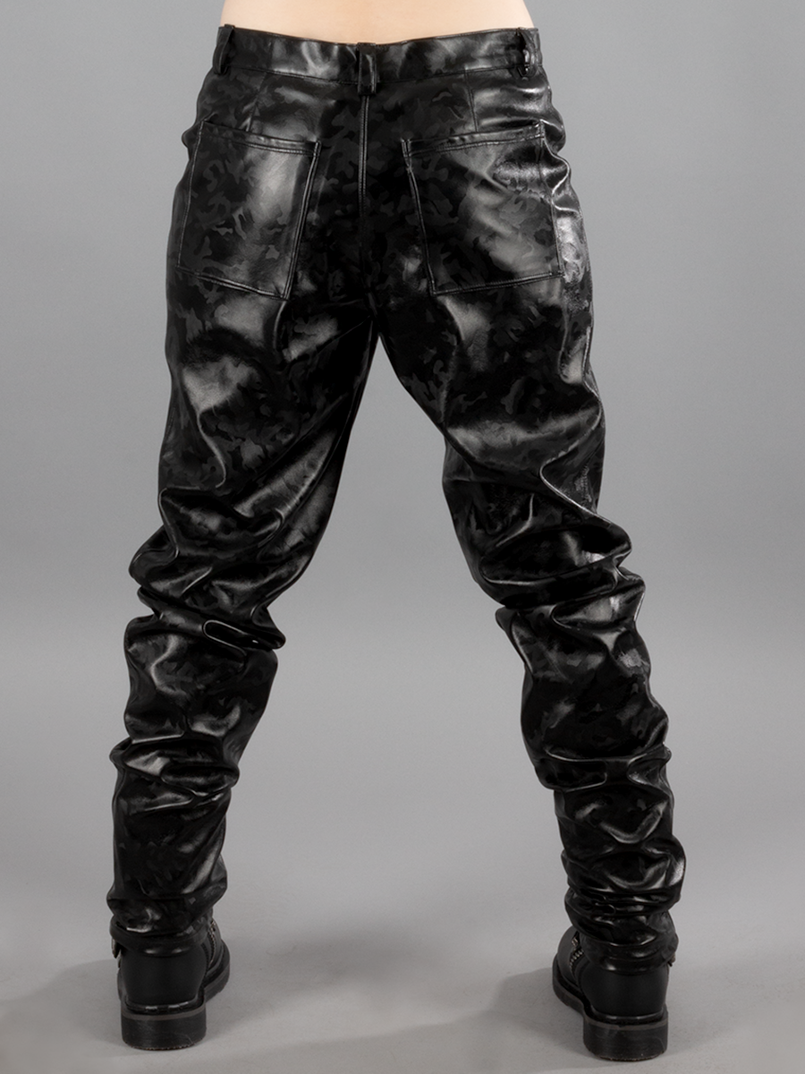 Black Camo Wetlook Pants