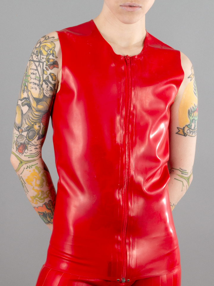 Latex Vest with Zipper