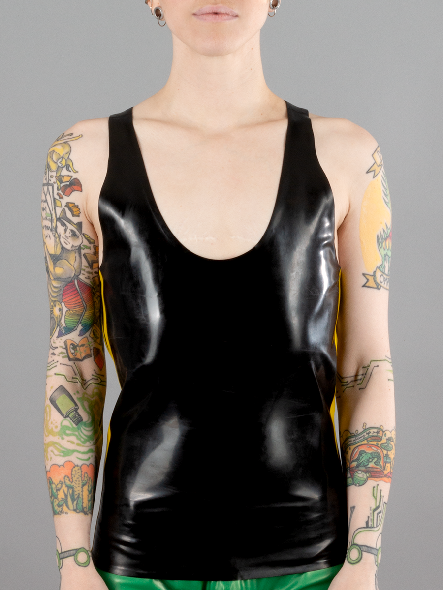 Latex Tank Top With Side Piping