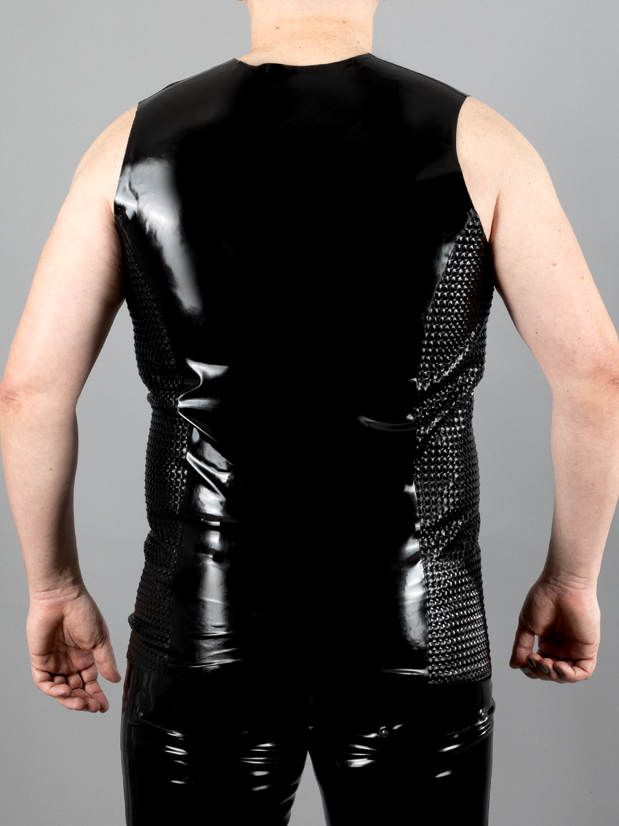 Latex Moto Vest with Textured Panels